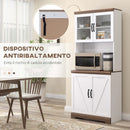 Credenza per Cucina con Armadietto a 2 Ante e Piano di Lavoro 80x39,5x176 cm in MDF Bianco-8