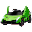 Macchina Elettrica per Bambini 12V con Licenza Lamborghini Veneno Verde-1
