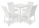 Set Tavolo e 4 Sedie da Giardino in Alluminio e Hularo Bianco-1