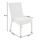 Set Tavolo e 4 Sedie da Giardino in Alluminio e Hularo Bianco-4