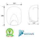 Asciugamani Elettrico con Fotocellula 1100W Vama Ecostream LF HOT Alluminio Cromato-4
