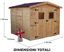 Casetta Box da Giardino 2,4x2,4 m con Pavimento in Legno Picea Massello 16mm Eden-4