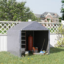 Capanno Box da Giardino Porta Utensili 2x2m in Acciaio e Copertura Anti-UV Grigio-2