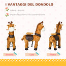 Cavallo a Dondolo per Bambini 70x32x87 cm con Ruote a Forma di Giraffa Giallo-6