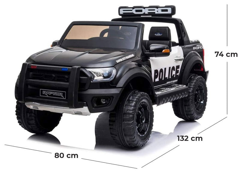 Macchina Elettrica della Polizia per Bambini 2 posti 12V Ford Ranger Raptor Police-5