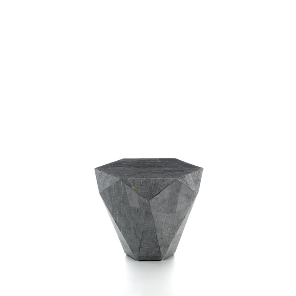 Tavolino da Soggiorno 60x60x50 cm in Pietra Fossile Diamond small Grigio acquista
