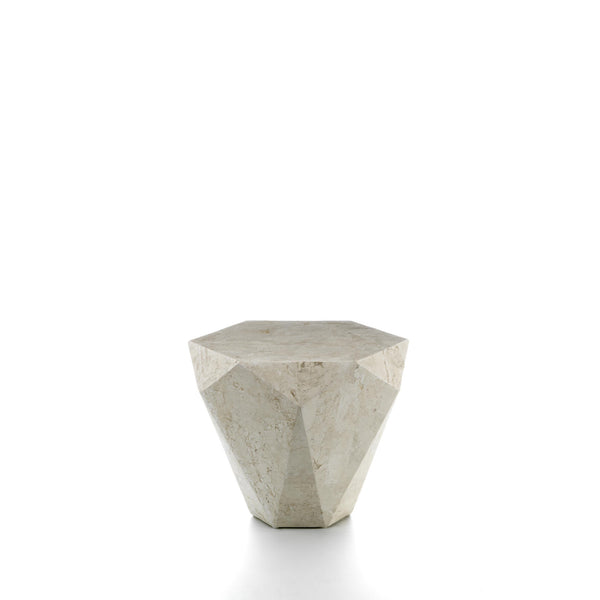 acquista Tavolino da Soggiorno 60x60x50 cm in Pietra Fossile Diamond small Beige