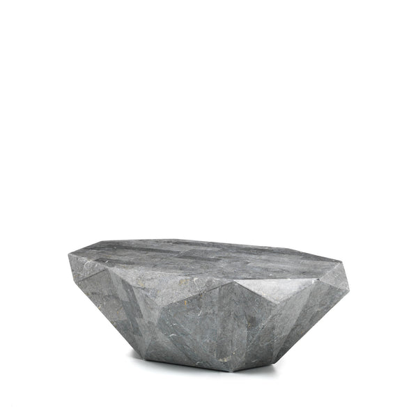 Tavolino da Soggiorno 120x70x40 cm in Pietra Fossile Diamond medium Grigio sconto
