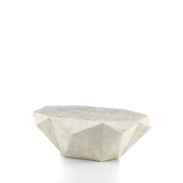 sconto Tavolino da Soggiorno 120x70x40 cm in Pietra Fossile Diamond medium Bege