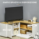 Mobile TV a L max 40” 90x90x45 cm in Truciolato Bianco e Rovere-5