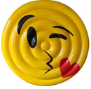 Materassino Gonfiabile Ø150 cm in PVC a Forma di Emoji Ranieri Face Bacino Giallo-1