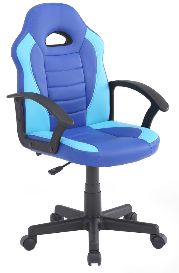 Sedia da Gaming Ergonomica per Bambini  55x56x99,5 cm in Similpelle Blu e Azzurra sconto