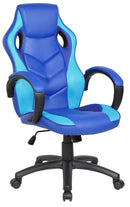 Sedia da Gaming Ergonomica 61x66x116 cm in Similpelle Blu e Azzurra-1
