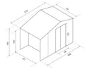 Casette Box da Giardino Porta Utensili con Legnaia 278x127 cm in Metallo Grigio-3