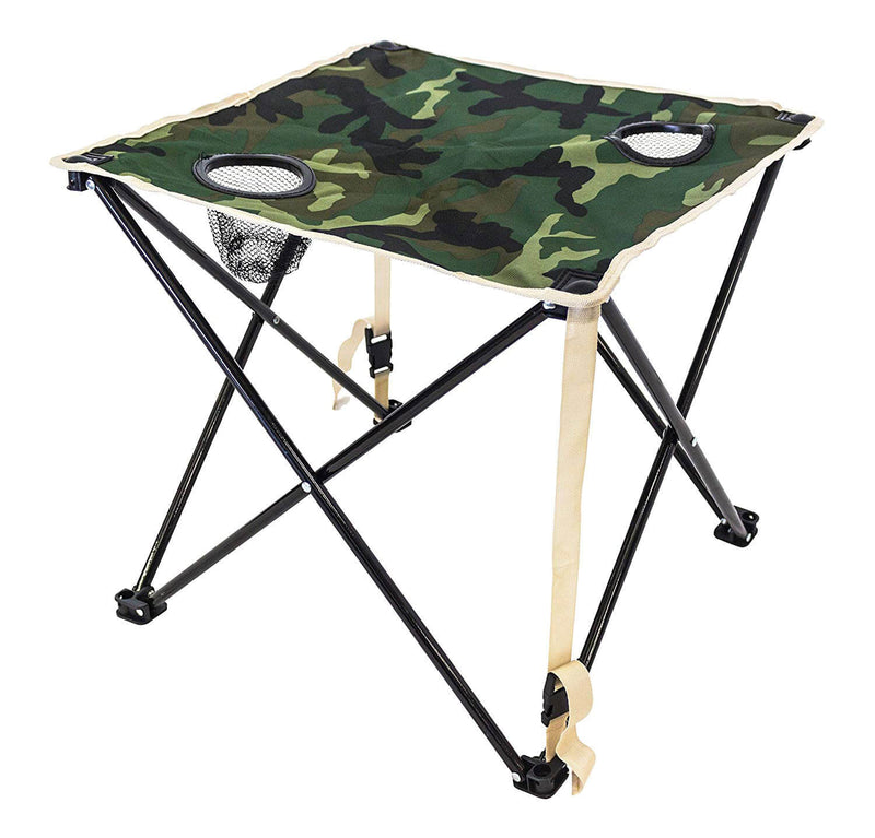 Set Tavolino e 2 Sedie Pieghevoli da Campeggio Menzi Camouflage-7