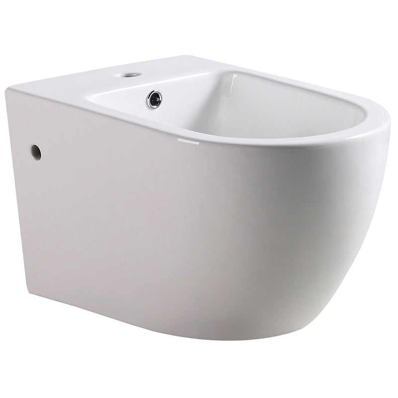 Coppia di Sanitari WC e Bidet Sospesi Filo Muro in Ceramica 36,5x56x37cm Bianco-3