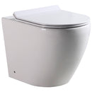 Coppia di Sanitari WC e Bidet a Terra Filo Muro in Ceramica 37,8x56,5x41cm Bianco-2