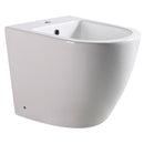 Coppia di Sanitari WC e Bidet a Terra Filo Muro in Ceramica 37,8x56,5x41cm Bianco-3