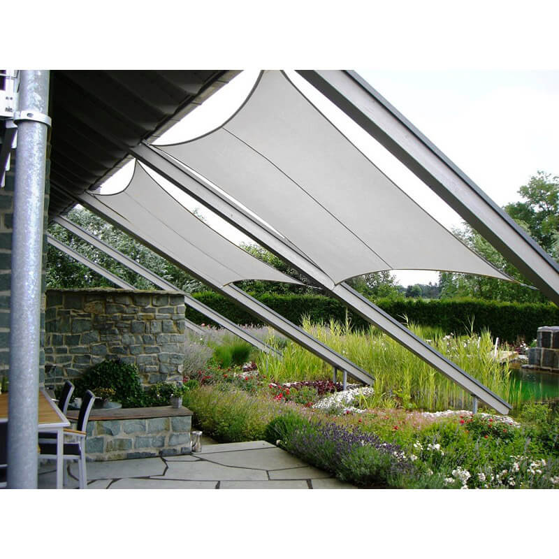 Tenda Vela Ombreggiante Quadrata 3,6x3,6m in Poliestere Bianca-4