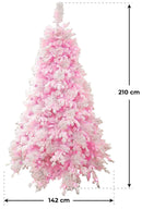 Albero di Natale Artificiale con Led Rosa Monterosa Bianco Varie Misure-2