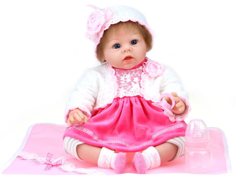 Bambola Reborn Femmina Realistica in Vinile 30cm Seduta Kidfun Real Baby Lola-1