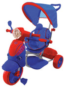 Triciclo a Spinta Seggiolino Reversibile per Bambini Kidfun Classic Rosso e Blu-1