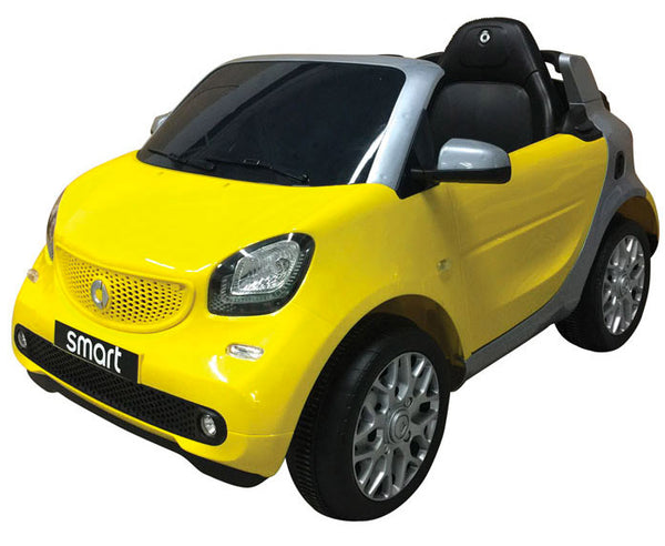 acquista Macchina Elettrica per Bambini 12V Smart Fortwo Cabrio Gialla