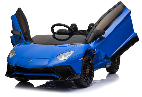 Macchina Elettrica per Bambini 12V con Licenza Lamborghini Aventador Roadster SV Blu acquista