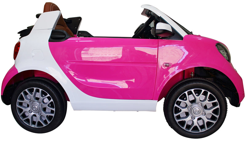 Macchina Elettrica per Bambini 12V Mp4 Smart Fortwo Cabrio Rosa-6