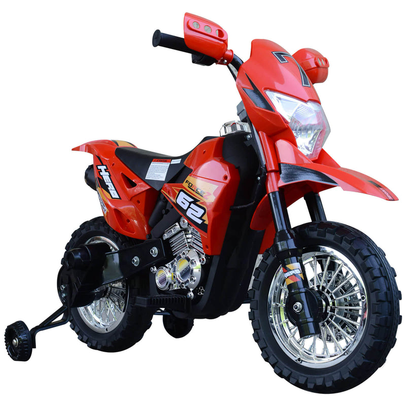 Moto Motocicletta Elettrica per Bambini 6V Kidfun Motocross Enduro Rosso-3
