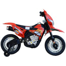 Moto Motocicletta Elettrica per Bambini 6V Kidfun Motocross Enduro Rosso-4