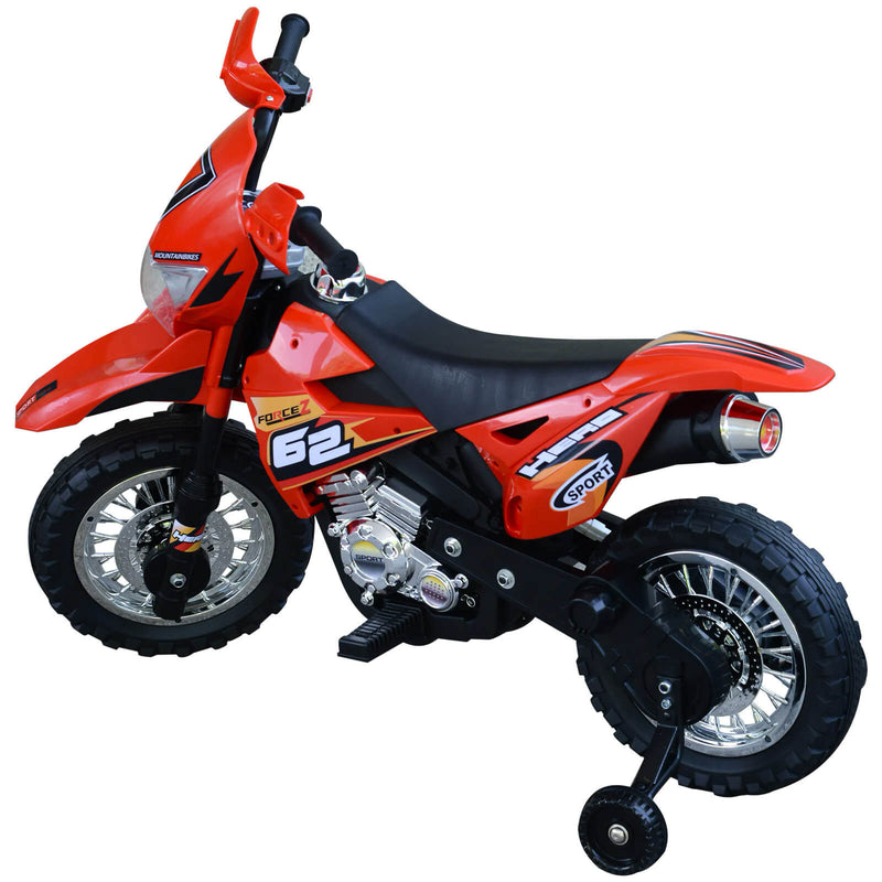 Moto Motocicletta Elettrica per Bambini 6V Kidfun Motocross Enduro Rosso-6
