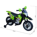 Moto Motocicletta Elettrica per Bambini 6V Kidfun Motocross Enduro Verde-5