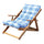 Poltrona 3 Posizioni Relax Miele con Cuscino 84x60x100 h cm in Cotone Blu