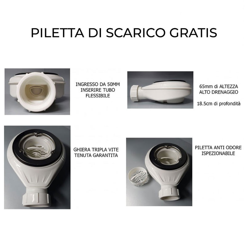 Piatto Doccia in Pietra Bonussi Aura Bianco Varie Misure-10