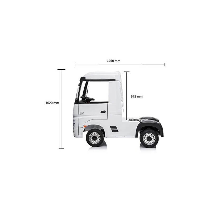 Camion Elettrico Truck per Bambini 12V Mercedes Actros Bianco-5