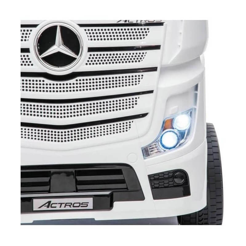 Camion Elettrico Truck per Bambini 12V Mercedes Actros Bianco-7