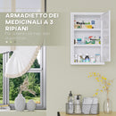 Armadietto Medicinali da Parete 30x14x46 cm 2 Chiavi in Acciaio Bianco-5