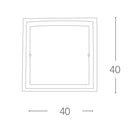 Plafoniera Quadrata Bordo Trasparente Doppio Vetro Bianco Satinato Lampad Moderna E27 Ambiente I-061228-2-3