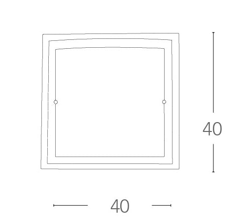 Plafoniera Quadrata Bordo Trasparente Doppio Vetro Bianco Satinato Lampad Moderna E27 Ambiente I-061228-2-3