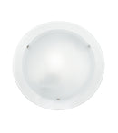 Plafoniera Tonda Doppio Vetro Bianco Satinato Bordo Trasparente Lampada Moderna E27 Ambiente I-061228-7-1