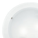 Plafoniera Lampada Moderna Tonda Doppio Vetro Satinato Bianco Bordo Trasparente E14 Ambiente I-061228-8-2