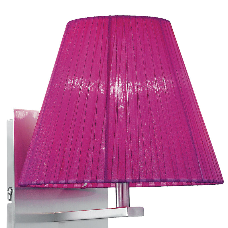 Applique Lampada Parete paralume Tessuto Viola Luce Orientabile Led 3 watt E14 Luce Naturale Intec I-090111-5D-2