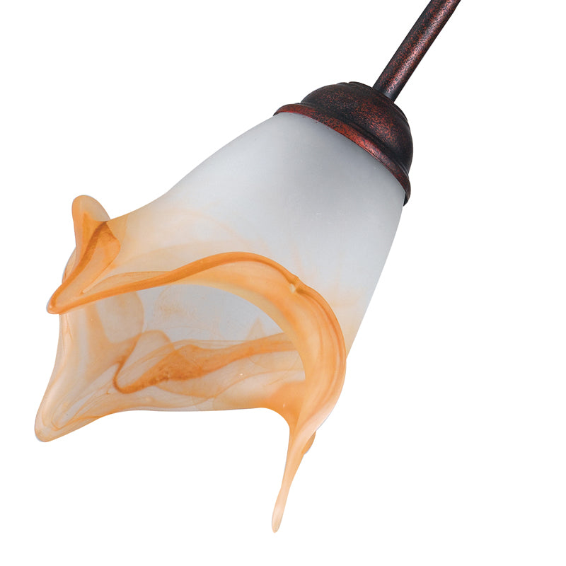 Lampadario Metallo diffusori Vetro Bianco Arancio Sospensione Classica E14 Ambiente I-1162/3-3