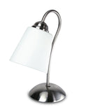 Lampada da Tavolo Nickel Metallo paralume Vetro Soffiatto Classica E14 Ambiente I-1162/L-1