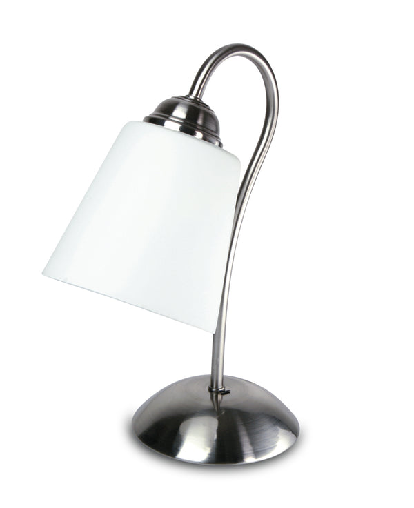 Lampada da Tavolo Nickel Metallo paralume Vetro Soffiatto Classica E14 prezzo