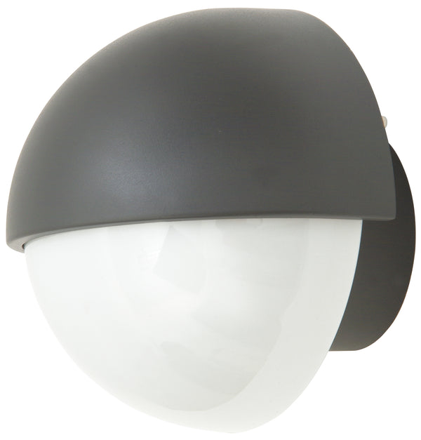 Applique Tonda Palpebra Alluminio Nero Diffusore Policabonato Opale Esterno E27 prezzo