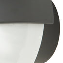 Applique Tonda Palpebra Alluminio Nero Diffusore Policabonato Opale Esterno E27 Intec I-1842-2