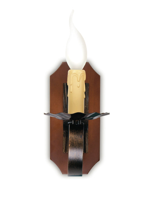 acquista Applique Una Luce Metallo Legno Lampada da Parete Rustica Vintage E14