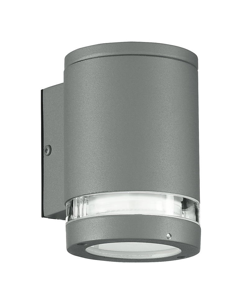 Applique Esterno Alluminio Silver Impermeabile Fascia Trasparente 25 watt GX53 Luce Calda Intec I-6047-1